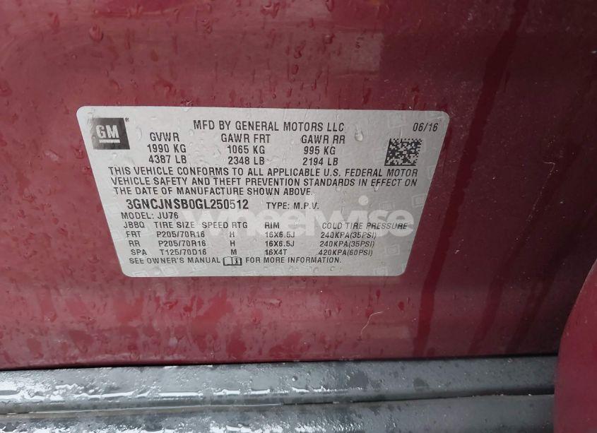 Photo 9 of 2016 Chevrolet Trax LS (VIN 3GNCJNSB0GL250512)