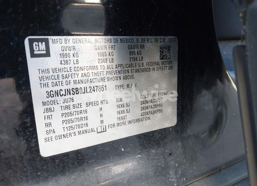 Photo 9 of 2018 Chevrolet Trax LS (VIN 3GNCJNSB0JL247861)