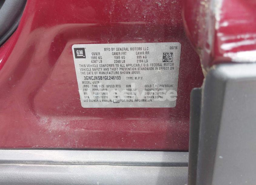 Photo 9 of 2016 Chevrolet Trax 1LS (VIN 3GNCJNSB1GL246193)