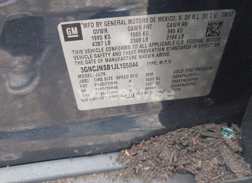 Photo 9 of 2018 Chevrolet Trax LS (VIN 3GNCJNSB1JL155044)