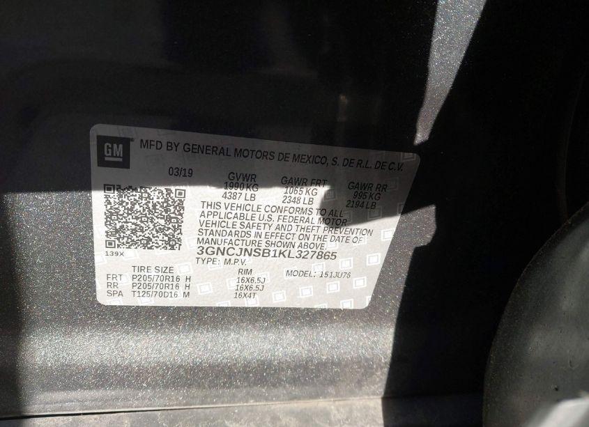 Photo 9 of 2019 Chevrolet Trax LS (VIN 3GNCJNSB1KL327865)