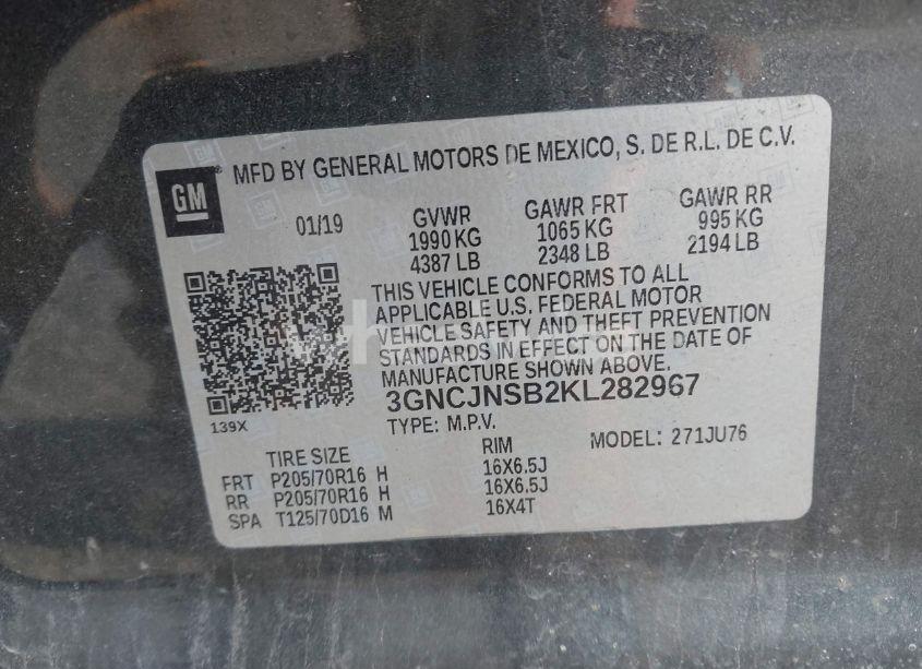 Photo 9 of 2019 Chevrolet Trax LS (VIN 3GNCJNSB2KL282967)