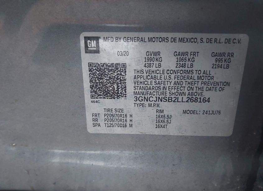 Photo 9 of 2020 Chevrolet Trax AWD LS (VIN 3GNCJNSB2LL268164)