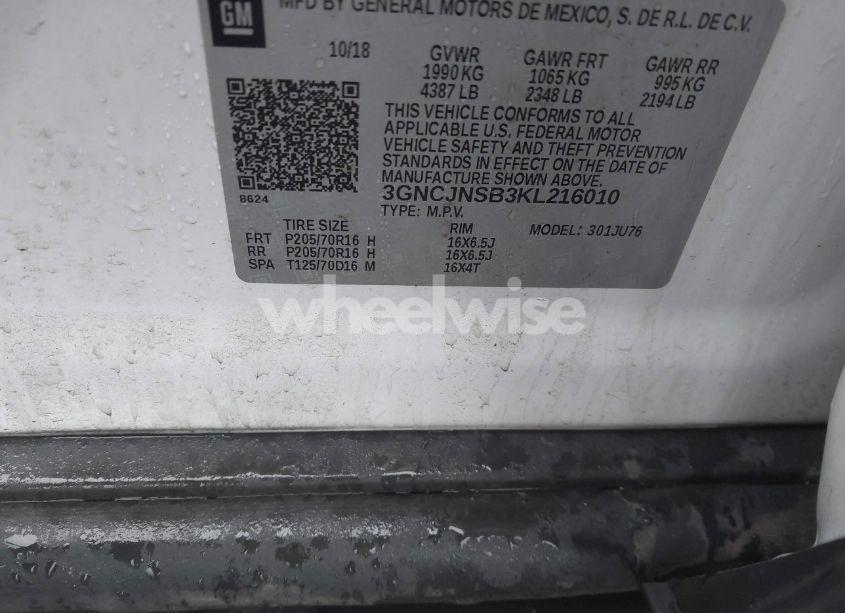 Photo 9 of 2019 Chevrolet Trax LS (VIN 3GNCJNSB3KL216010)