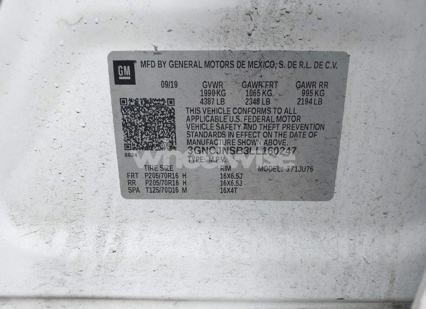 Photo 9 of 2020 Chevrolet Trax AWD LS (VIN 3GNCJNSB3LL160247)