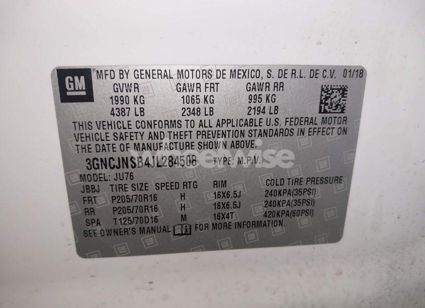 Photo 9 of 2018 Chevrolet Trax LS (VIN 3GNCJNSB4JL284508)