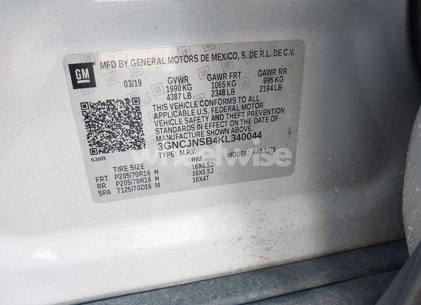 Photo 9 of 2019 Chevrolet Trax LS (VIN 3GNCJNSB4KL340044)