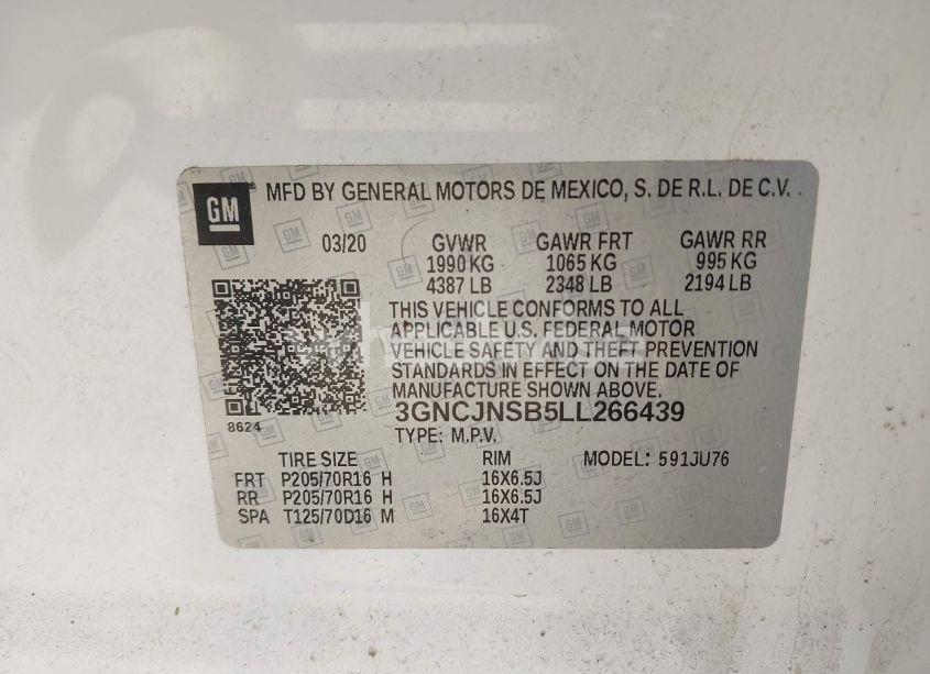 Photo 9 of 2020 Chevrolet Trax AWD LS (VIN 3GNCJNSB5LL266439)