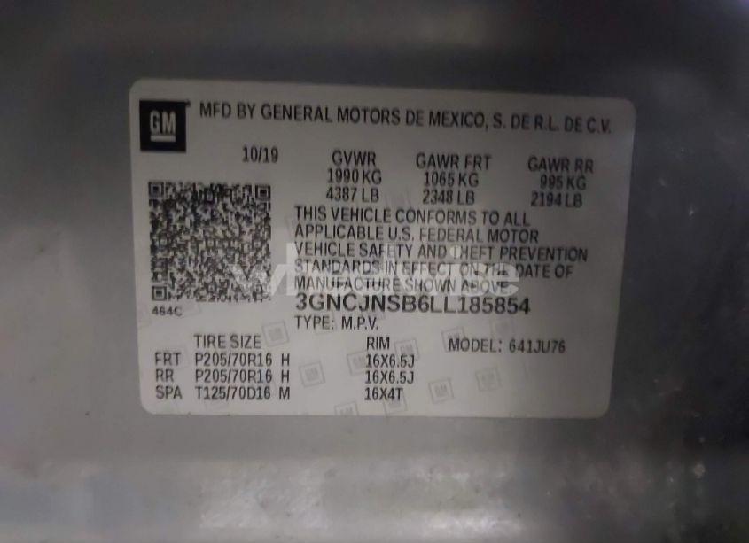 Photo 9 of 2020 Chevrolet Trax AWD LS (VIN 3GNCJNSB6LL185854)