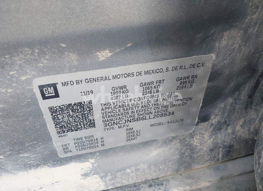 Photo 9 of 2020 Chevrolet Trax AWD LS (VIN 3GNCJNSB6LL208534)