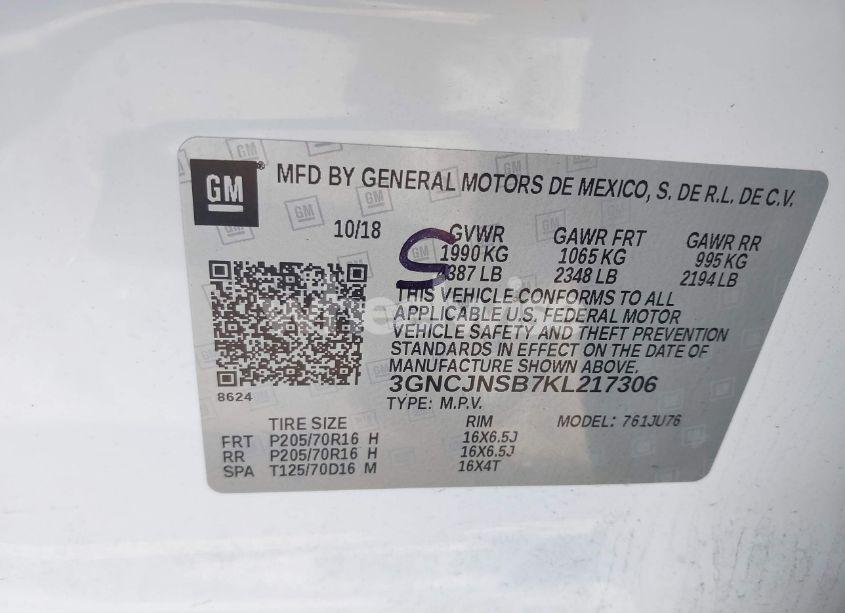 Photo 9 of 2019 Chevrolet Trax LS (VIN 3GNCJNSB7KL217306)