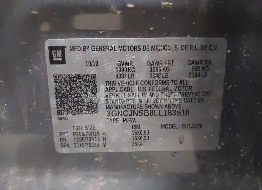 Photo 9 of 2020 Chevrolet Trax AWD LS (VIN 3GNCJNSB8LL183510)