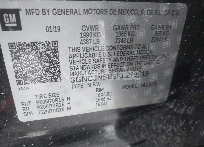 Photo 9 of 2019 Chevrolet Trax LS (VIN 3GNCJNSB9KL279919)