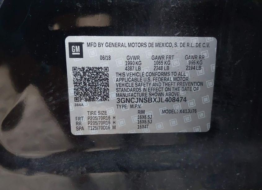 Photo 9 of 2018 Chevrolet Trax LS (VIN 3GNCJNSBXJL408474)