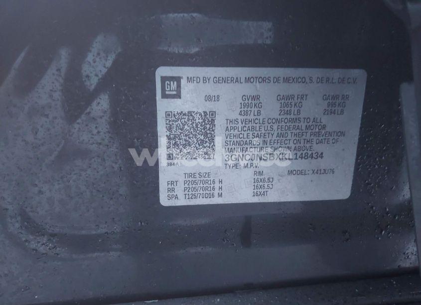 Photo 9 of 2019 Chevrolet Trax LS (VIN 3GNCJNSBXKL148434)