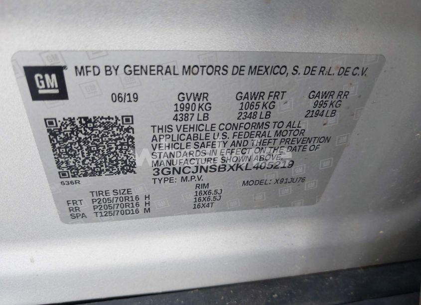 Photo 9 of 2019 Chevrolet Trax LS (VIN 3GNCJNSBXKL405219)