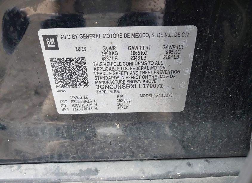 Photo 9 of 2020 Chevrolet Trax AWD LS (VIN 3GNCJNSBXLL179071)