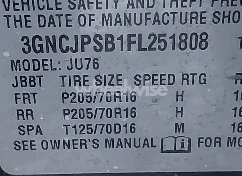 Photo 9 of 2015 Chevrolet Trax 1LS (VIN 3GNCJPSB1FL251808)