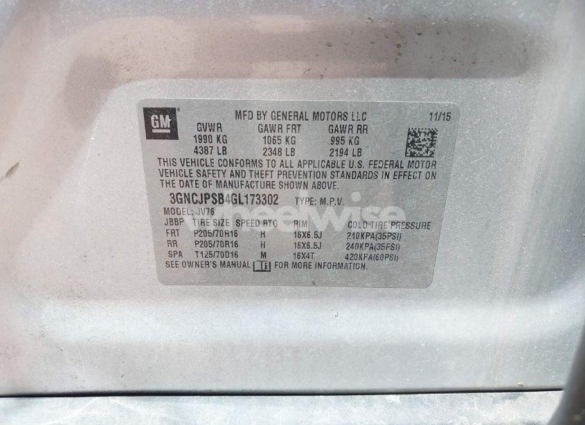 Photo 9 of 2016 Chevrolet Trax LT (VIN 3GNCJPSB4GL173302)