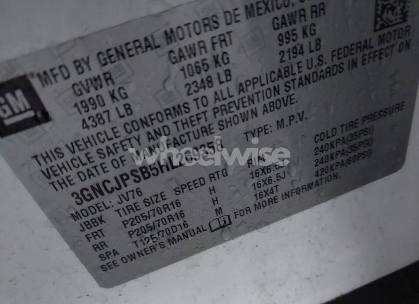 Photo 9 of 2017 Chevrolet Trax LT (VIN 3GNCJPSB5HL269358)