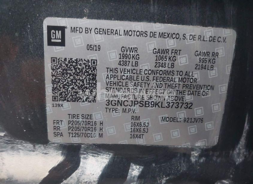 Photo 9 of 2019 Chevrolet Trax LT (VIN 3GNCJPSB9KL373732)