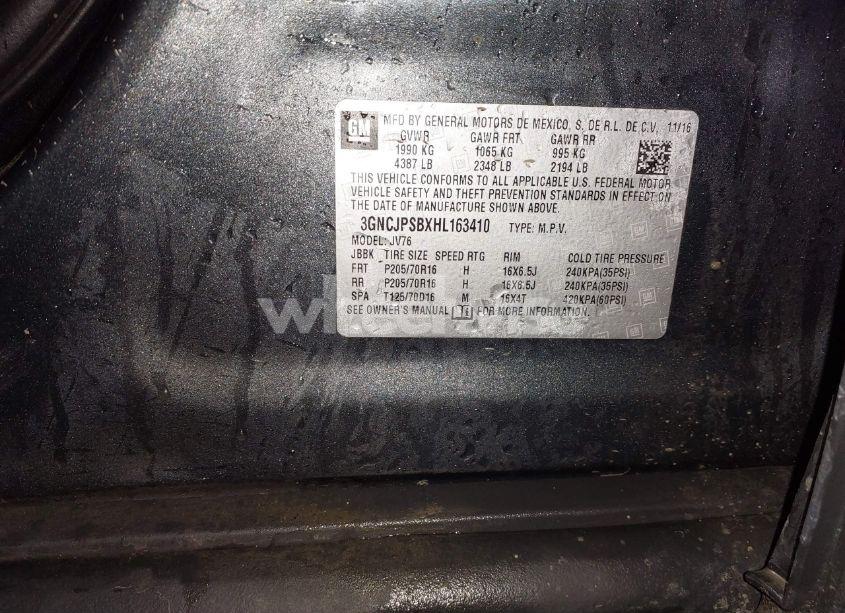 Photo 9 of 2017 Chevrolet Trax LT (VIN 3GNCJPSBXHL163410)