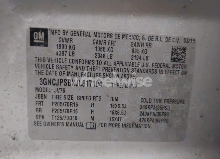 Photo 9 of 2018 Chevrolet Trax LT (VIN 3GNCJPSBXJL317104)