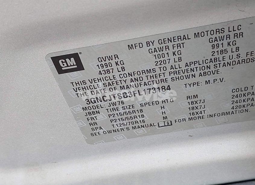 Photo 9 of 2015 Chevrolet Trax LTZ (VIN 3GNCJTSB3FL173184)