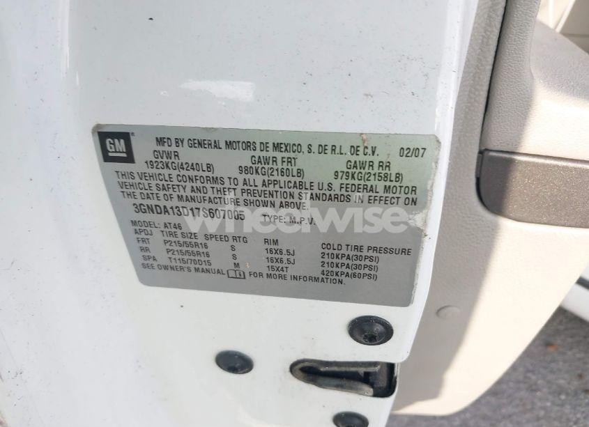 Photo 9 of 2007 Chevrolet Hhr LS (VIN 3GNDA13D17S607005)