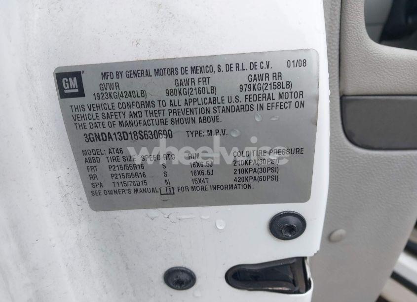 Photo 9 of 2008 Chevrolet Hhr LS (VIN 3GNDA13D18S630690)