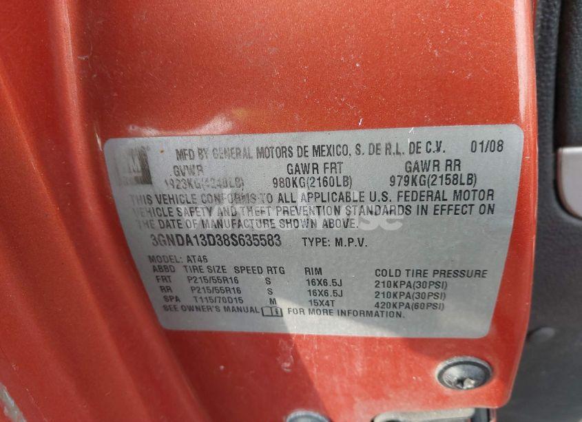 Photo 9 of 2008 Chevrolet Hhr LS (VIN 3GNDA13D38S635583)