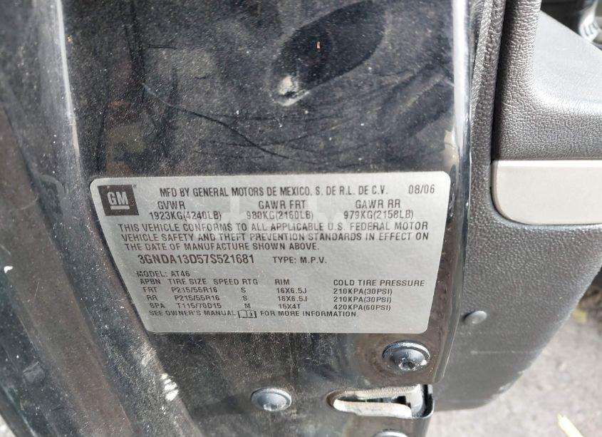 Photo 9 of 2007 Chevrolet Hhr LS (VIN 3GNDA13D57S521681)