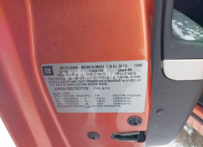 Photo 9 of 2007 Chevrolet Hhr LS (VIN 3GNDA13D57S577152)