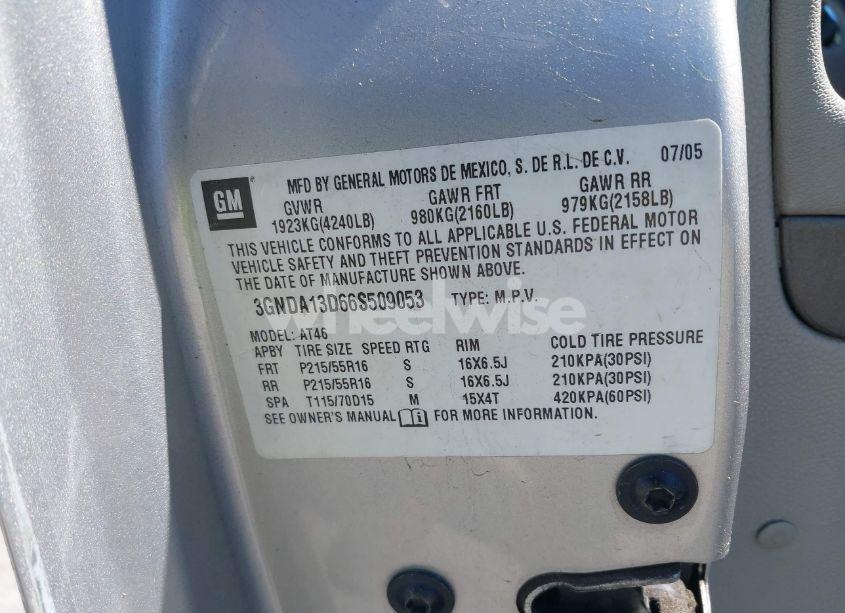 Photo 9 of 2006 Chevrolet Hhr LS (VIN 3GNDA13D66S509053)