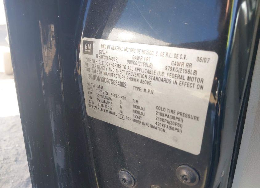 Photo 9 of 2007 Chevrolet Hhr LS (VIN 3GNDA13D97S634002)