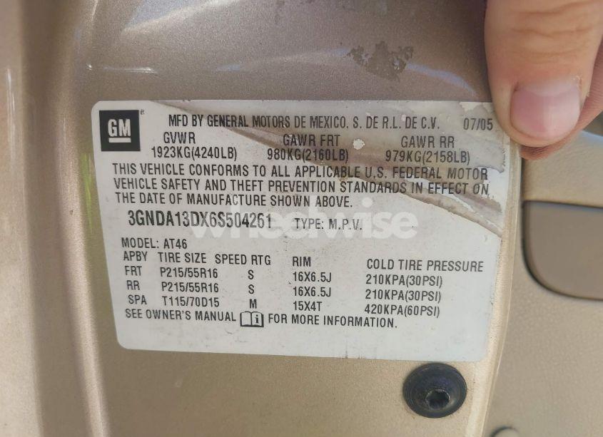 Photo 9 of 2006 Chevrolet Hhr LS (VIN 3GNDA13DX6S504261)