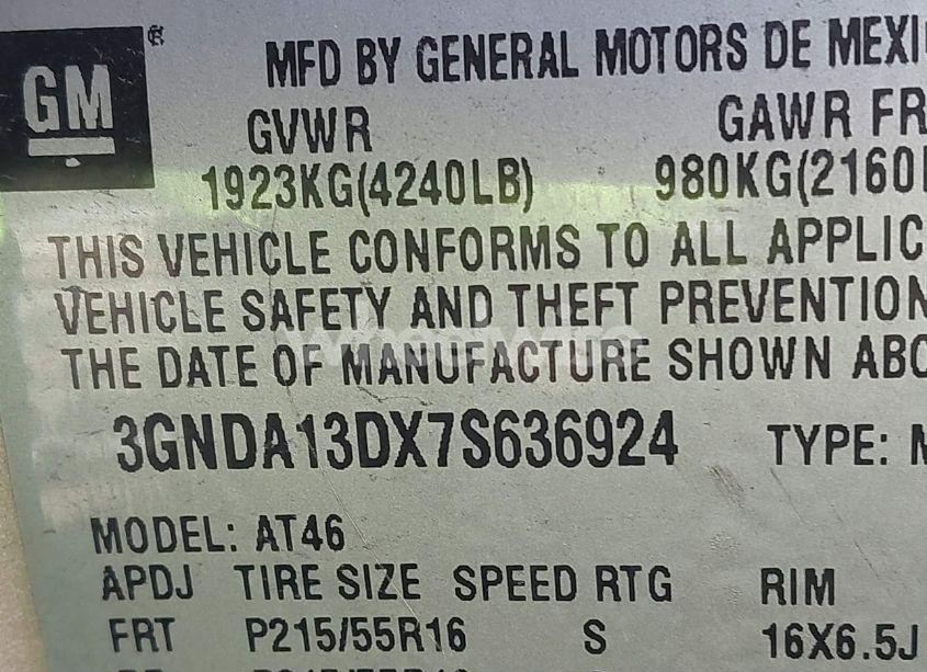 Photo 9 of 2007 Chevrolet Hhr LS (VIN 3GNDA13DX7S636924)