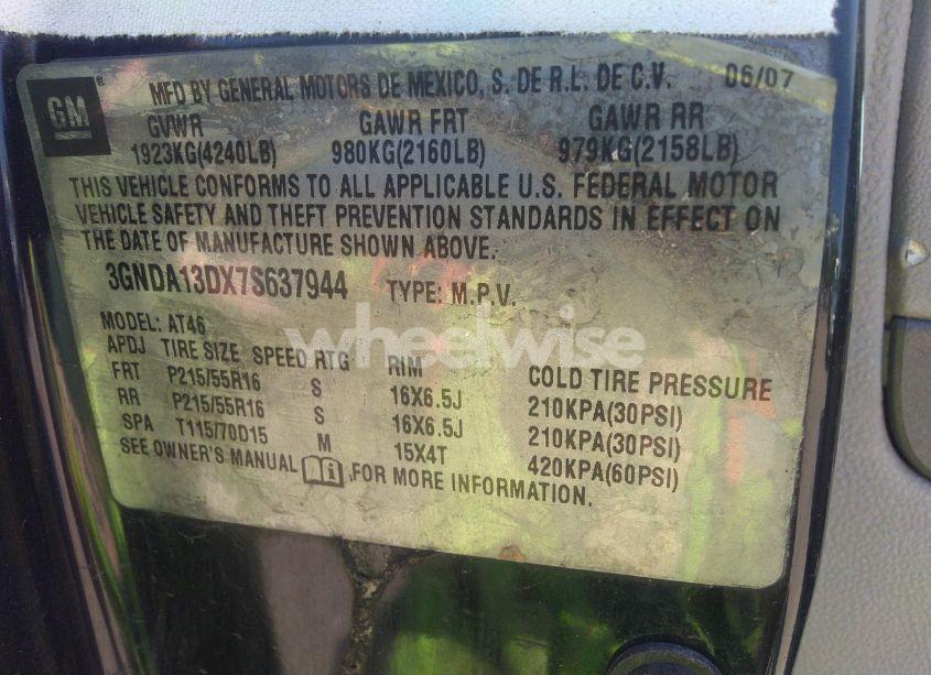 Photo 9 of 2007 Chevrolet Hhr LS (VIN 3GNDA13DX7S637944)