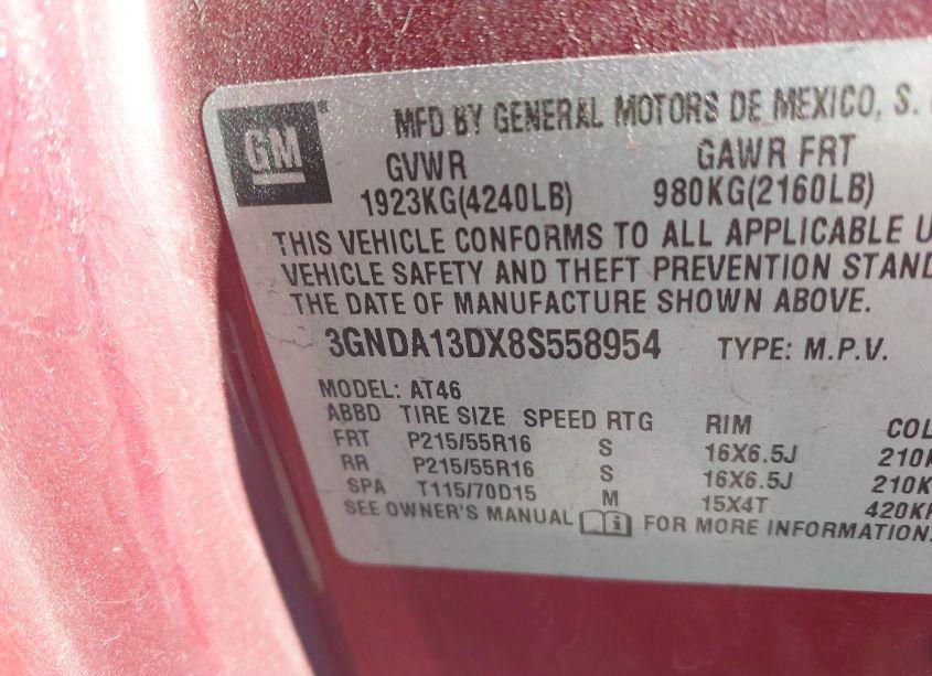 Photo 9 of 2008 Chevrolet Hhr LS (VIN 3GNDA13DX8S558954)