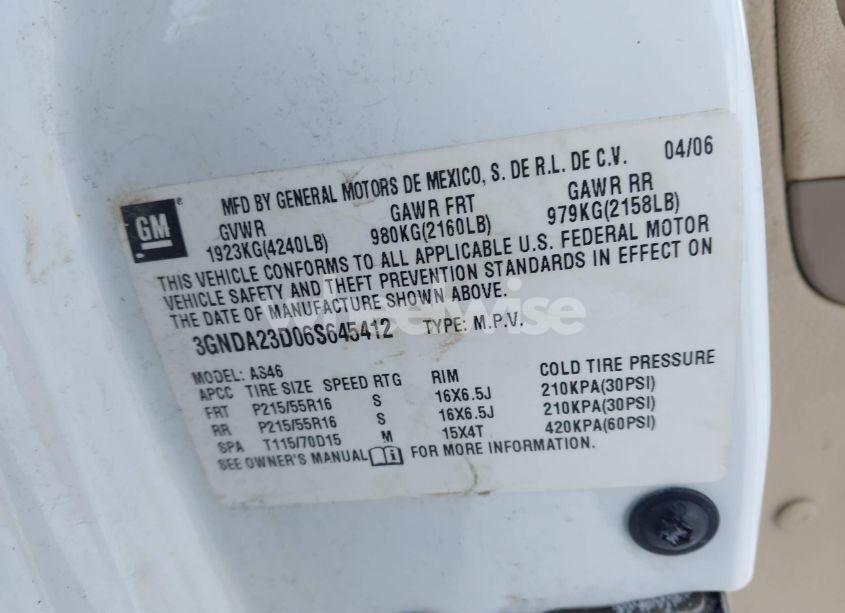 Photo 9 of 2006 Chevrolet Hhr LT (VIN 3GNDA23D06S645412)