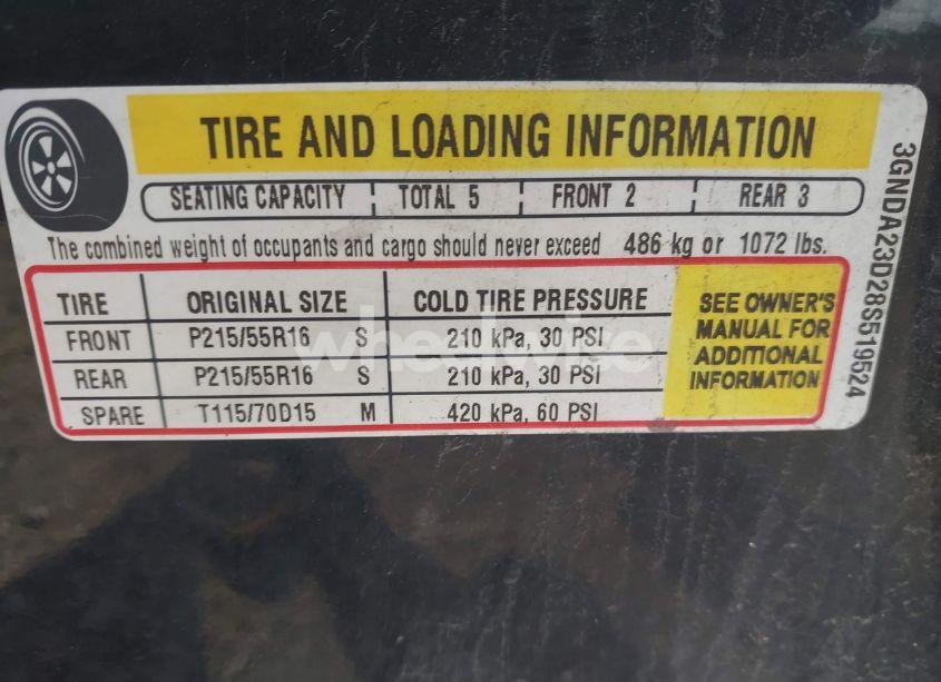 Photo 9 of 2008 Chevrolet Hhr LT (VIN 3GNDA23D28S519524)