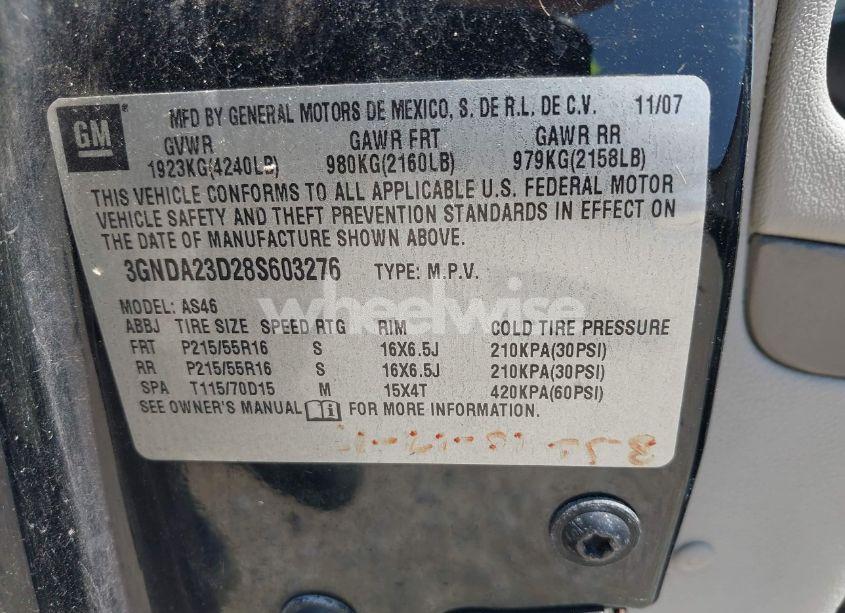 Photo 9 of 2008 Chevrolet Hhr LT (VIN 3GNDA23D28S603276)