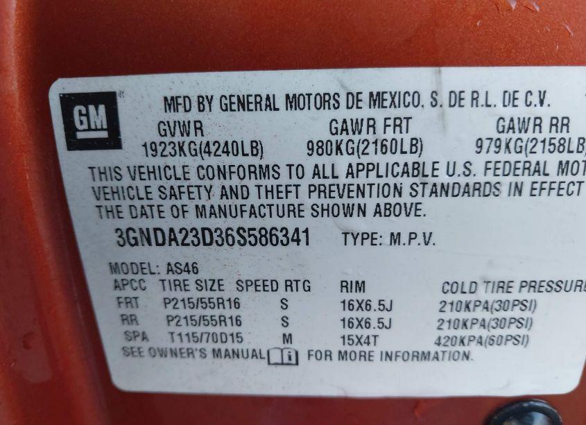 Photo 9 of 2006 Chevrolet Hhr LT (VIN 3GNDA23D36S586341)