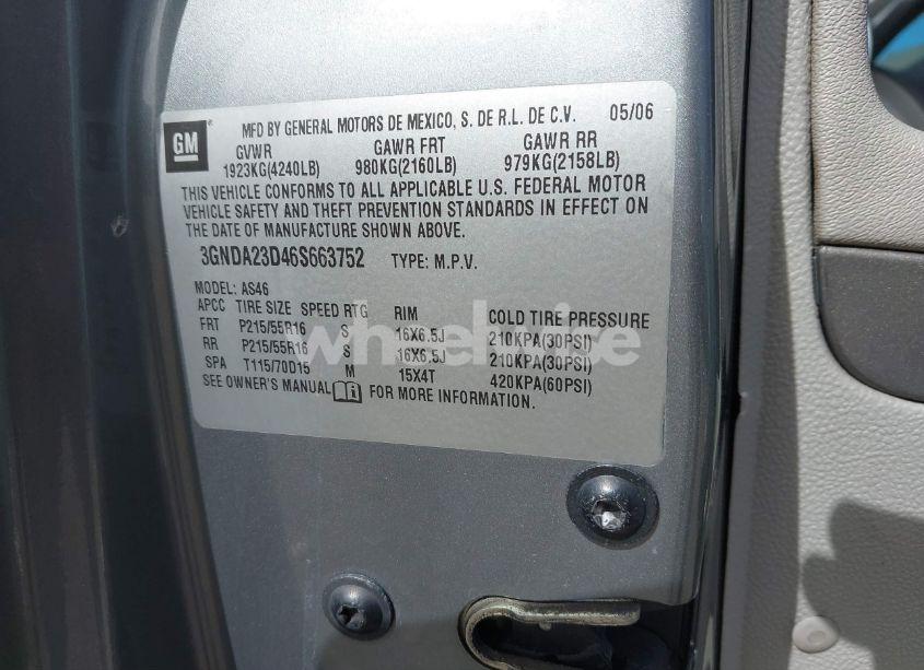 Photo 9 of 2006 Chevrolet Hhr LT (VIN 3GNDA23D46S663752)