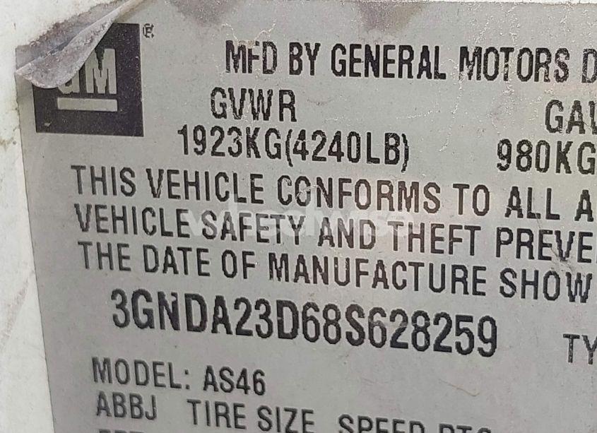 Photo 9 of 2008 Chevrolet Hhr LT (VIN 3GNDA23D68S628259)