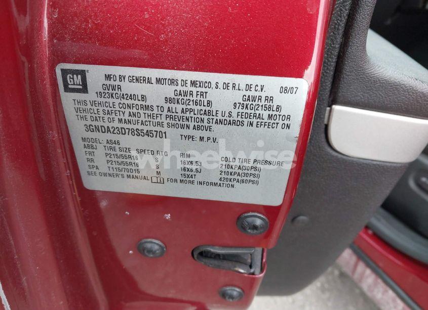 Photo 9 of 2008 Chevrolet Hhr LT (VIN 3GNDA23D78S545701)