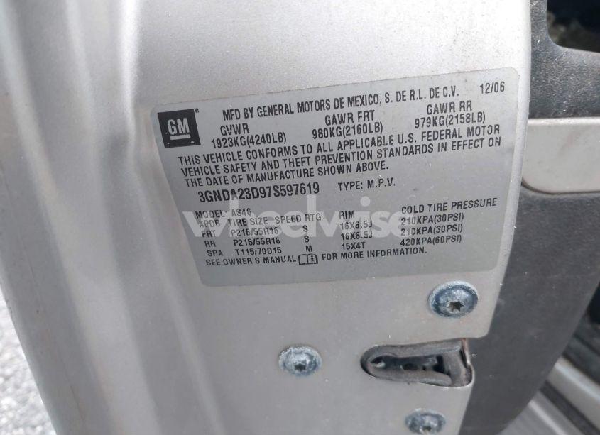 Photo 9 of 2007 Chevrolet Hhr LT (VIN 3GNDA23D97S597619)