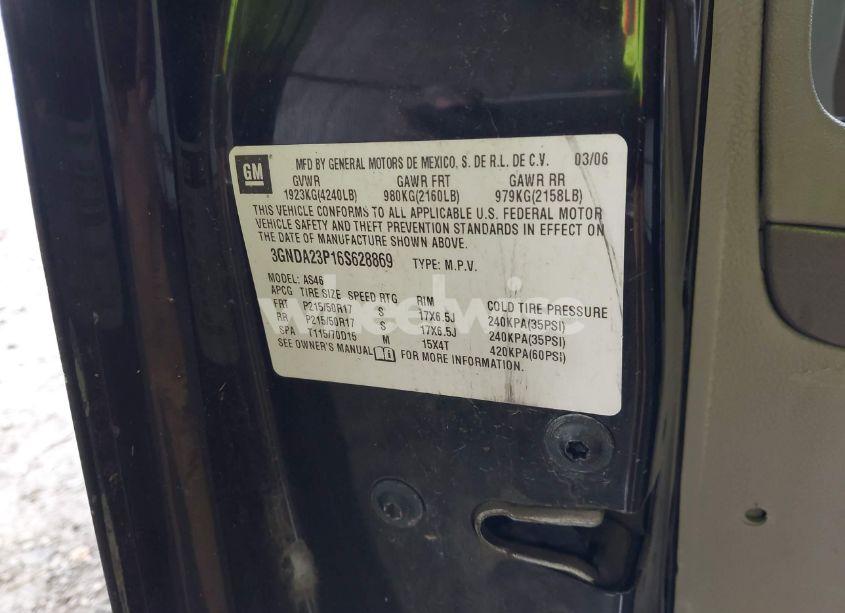 Photo 9 of 2006 Chevrolet Hhr LT (VIN 3GNDA23P16S628869)