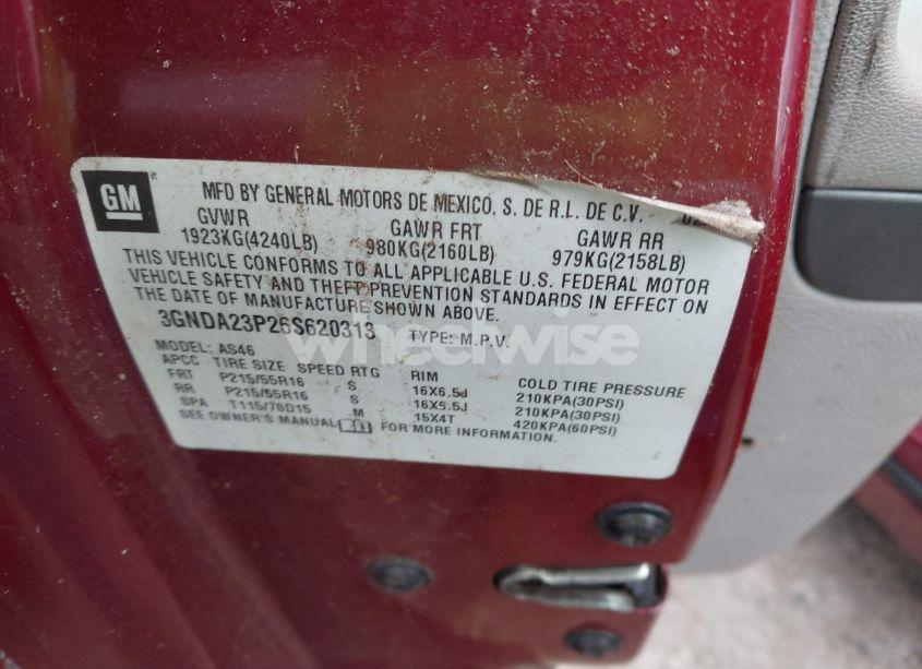 Photo 9 of 2006 Chevrolet Hhr LT (VIN 3GNDA23P26S620313)