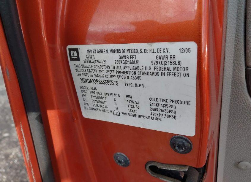 Photo 9 of 2006 Chevrolet Hhr LT (VIN 3GNDA23P66S580575)